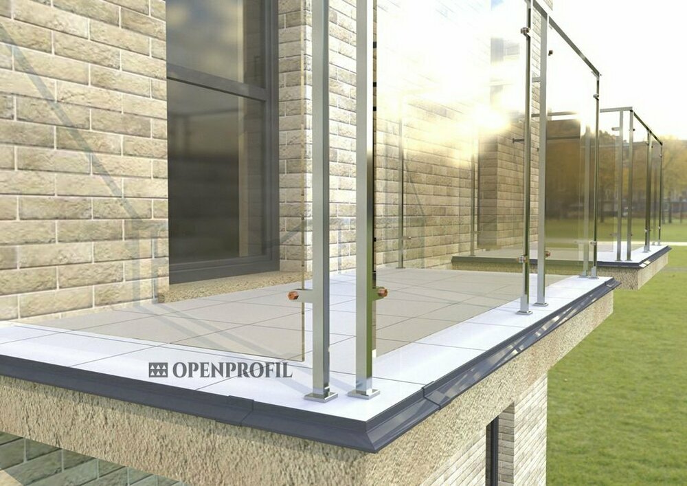 капельник алюминиевый отлив для открытого балкона и террасы устанавливается под плитку 7024 серый графит антрацит.jpg